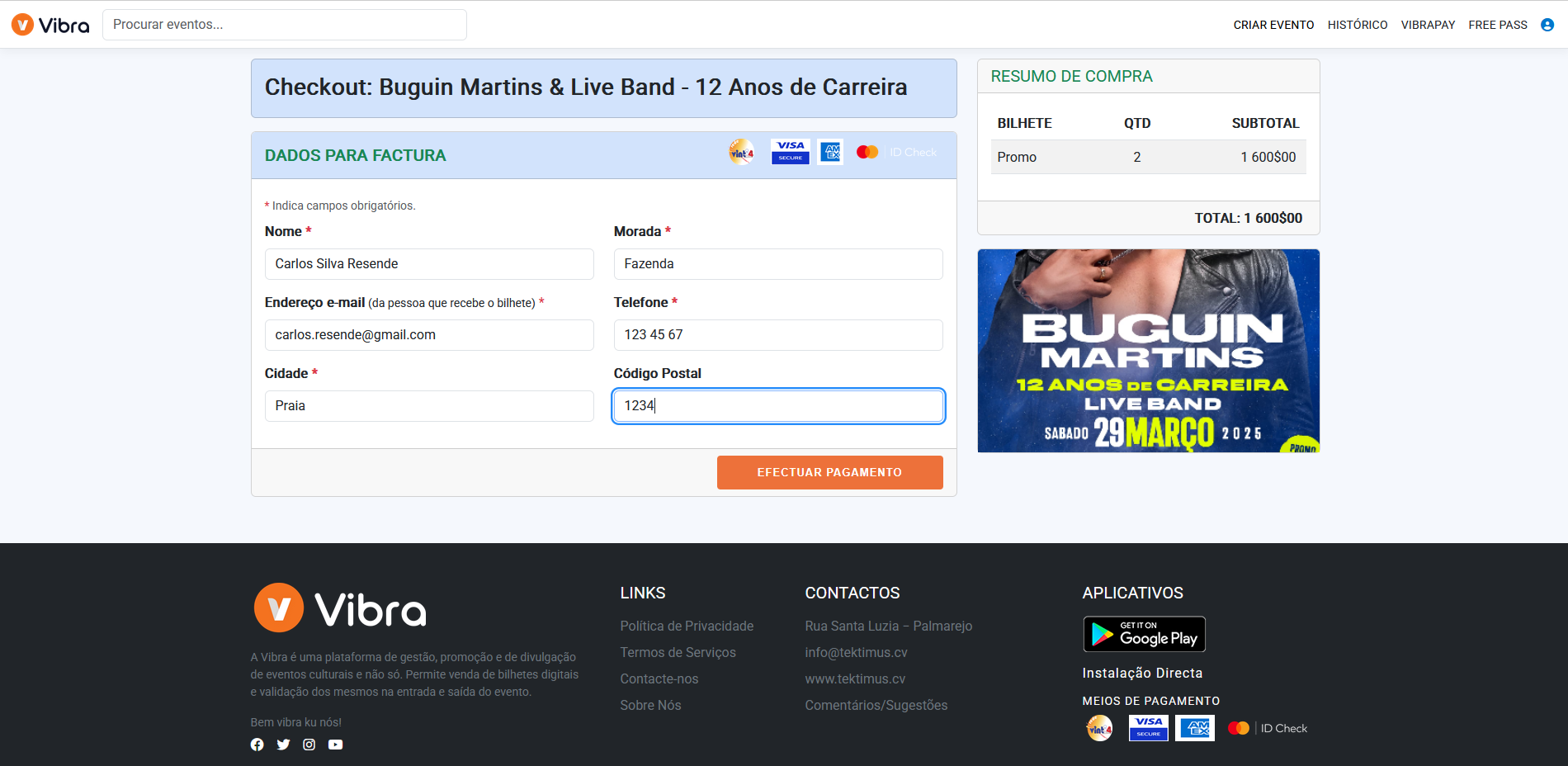 Home page de Vibra