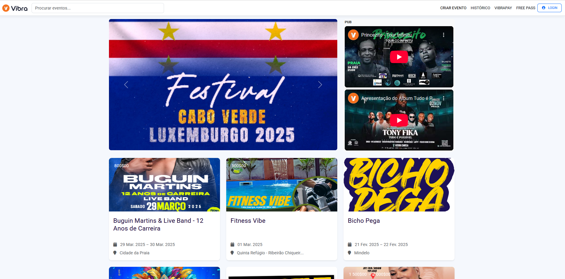 Home page de Vibra